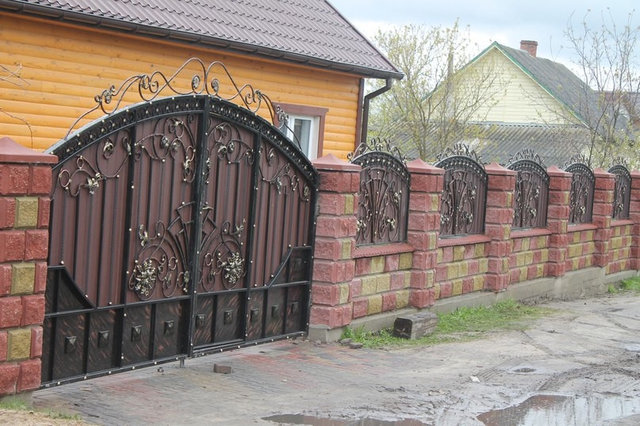 Кованые ворота, калитка и забор -1