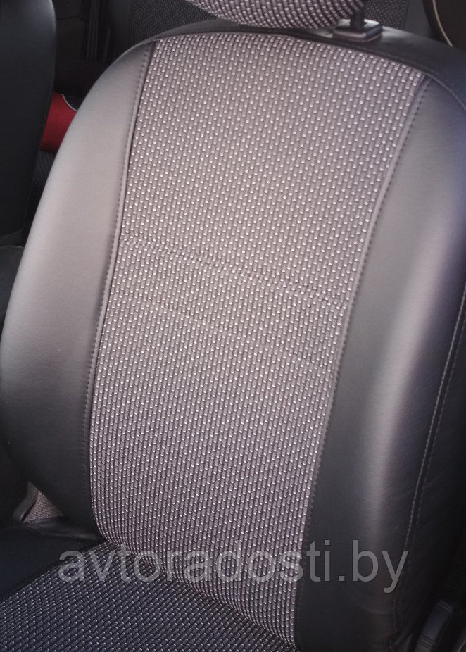 Чехлы для Hyundai Santa Fe (06-12) / Хендай Санта Фе (черный + жаккард) - фото 1 - id-p84151566