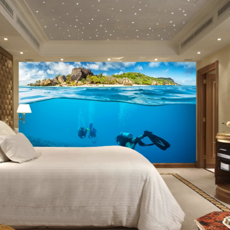 Фотообои море в спальне