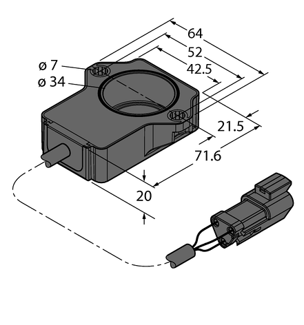 100000184 | RI120P1-QR20-LU4X2-0.15-DT04-3P, фото 2