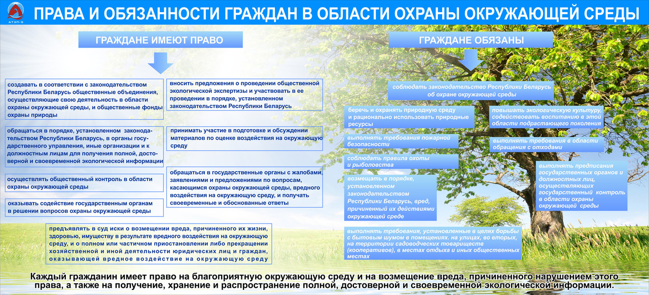 ПРАВА И ОБЯЗАННОСТИ ГРАЖДАН В ОБЛАСТИ ОХРАНЫ ОКРУЖАЮЩЕЙ СРЕДЫ, Стенд охрана окружающей среды