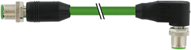 341946 | M12 male / M12 male 90° shielded Cube67