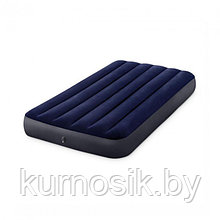 Односпальный надувной матрас Intex Classic Downy Airbed, синий (64757)