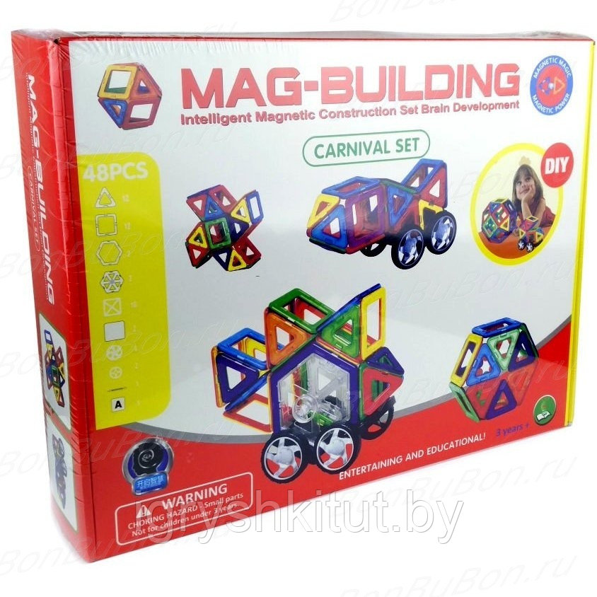 Магнитный конструктор Mag Building 48 деталей - фото 3 - id-p96375866