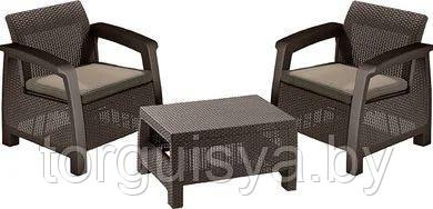 Набор уличной мебели (два кресла,стол) CORFU II WEEKEND SET, капучино - фото 1 - id-p96383688