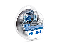 Автомобильная лампа H4 Philips White Vision Ultra + 2x W5W 4200K (комплект 2+2 шт) 12342WVUSM