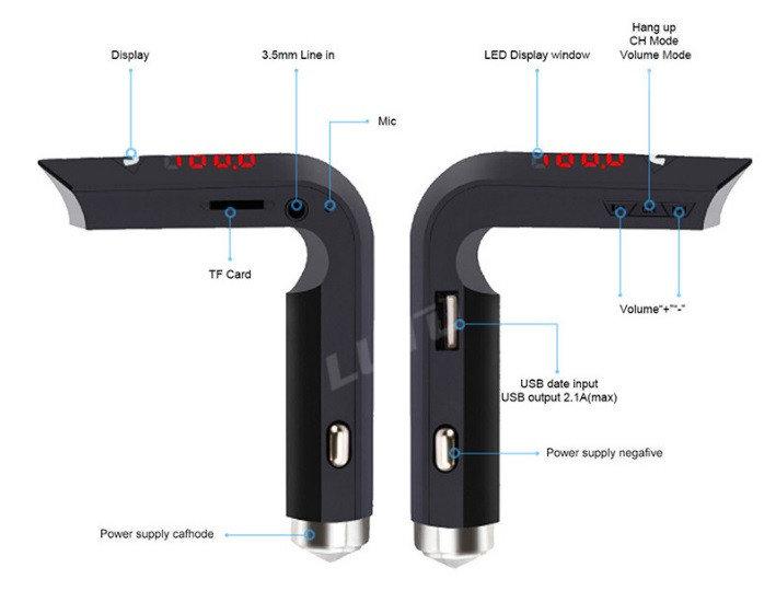 FM модулятор (трансмиттер) SiPL BLUETOOTH 3 В 1