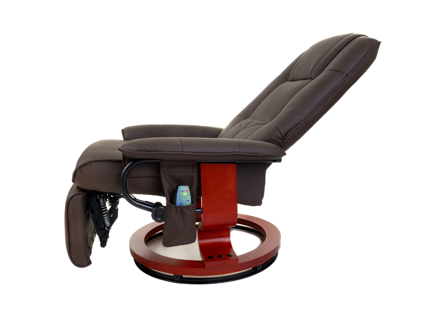 Кресло массажное с пуфом Calviano 2159 (коричневое) - фото 4 - id-p81231805