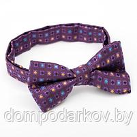 Набор детский: галстук-бабочка 10х5, платок 18х18, п/э, фиолетовый, фото 4