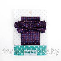 Набор детский: галстук-бабочка 10х5, платок 18х18, п/э, фиолетовый, фото 7