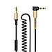 Витой Акустический кабель+ микрофон 24K позолота UPA02 AUX Spring Audio Cable 3.5mm 2м. черный Hoco, фото 2