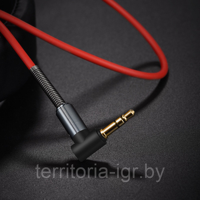 Акустический кабель UPA02 AUX Spring Audio Cable 3.5mm 1м. черный Hoco - фото 5 - id-p96532868