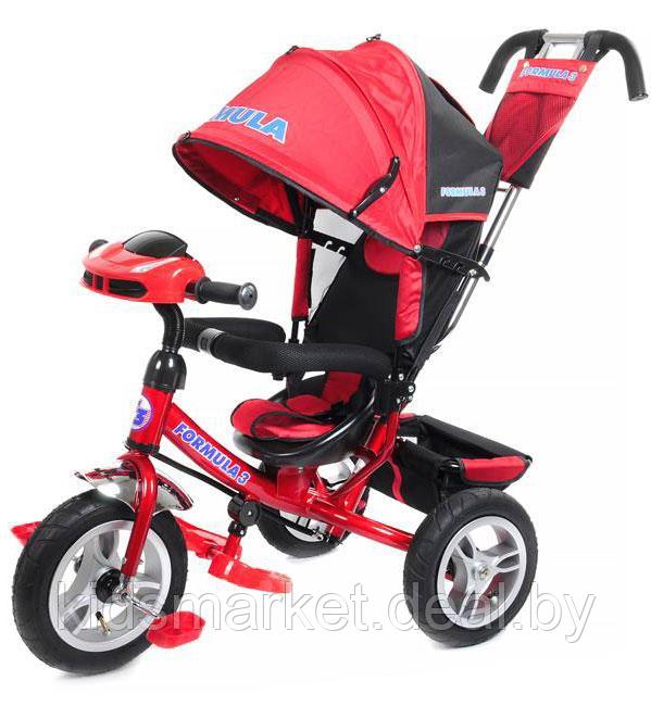 Велосипед детский Trike Formula 3 надувные колеса 12" и 10", фара красный - фото 1 - id-p96575093