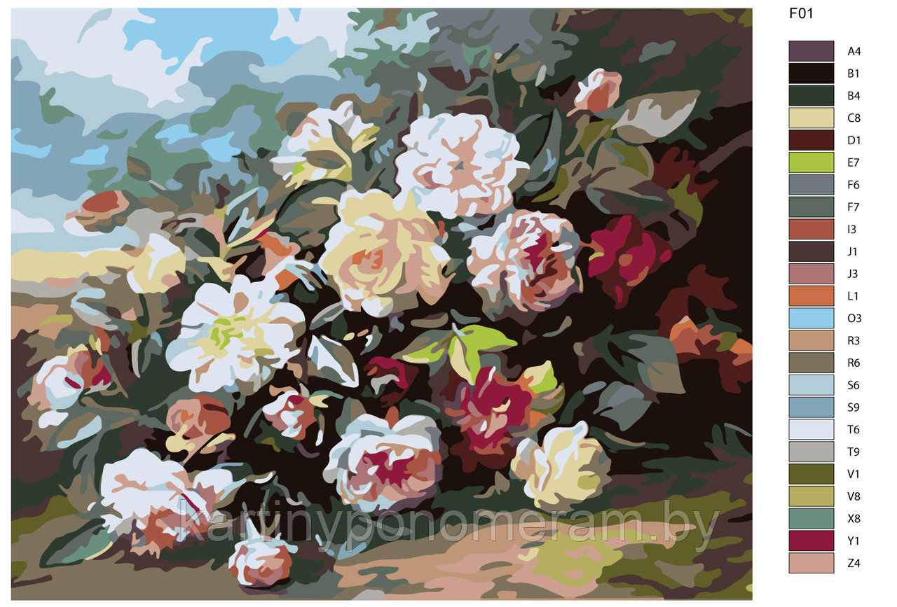 Картина по номерам, 40 x 50, F01