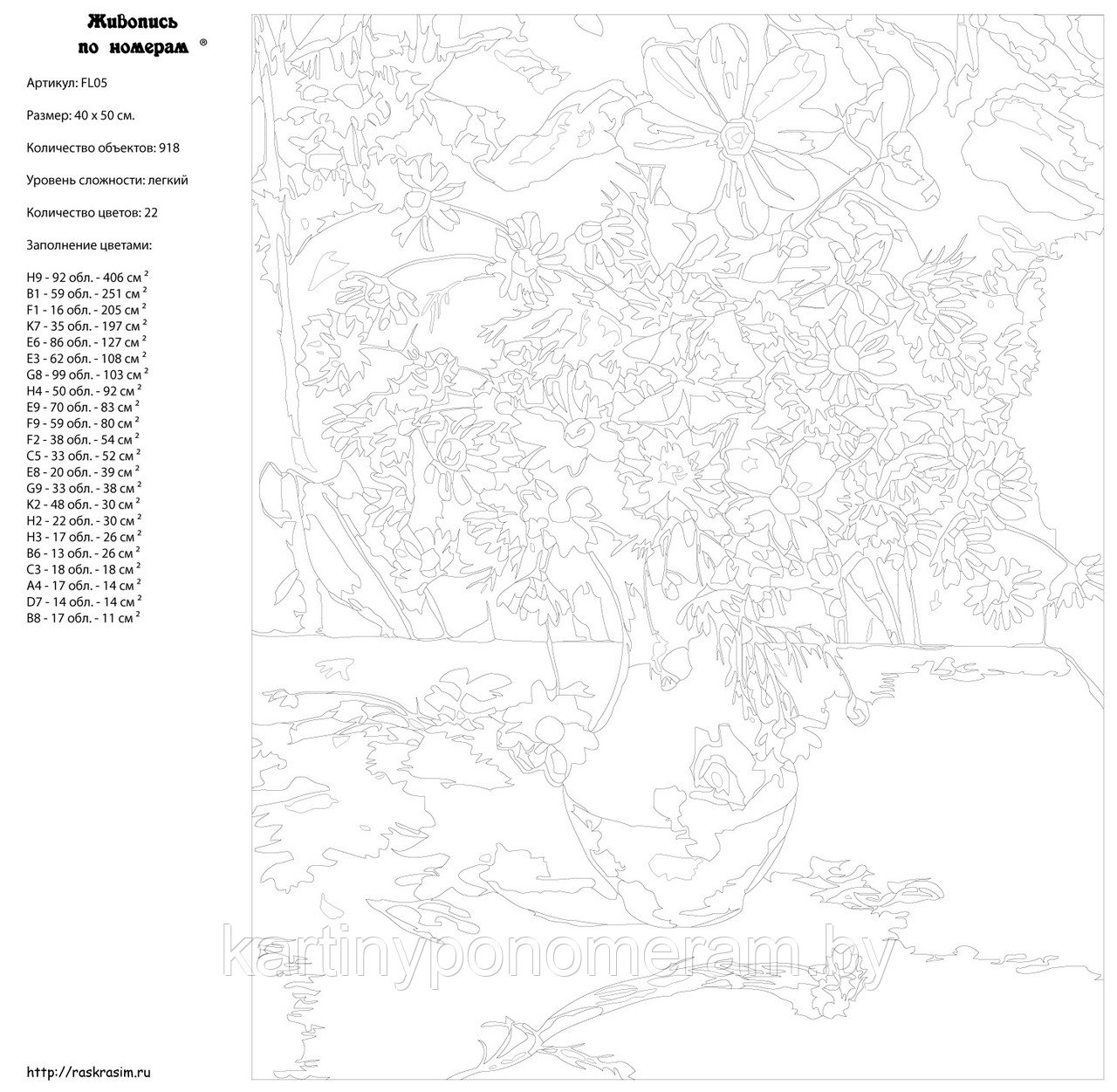 Картина по номерам, 40 x 50, KRYM-FL05 - фото 2 - id-p96567917