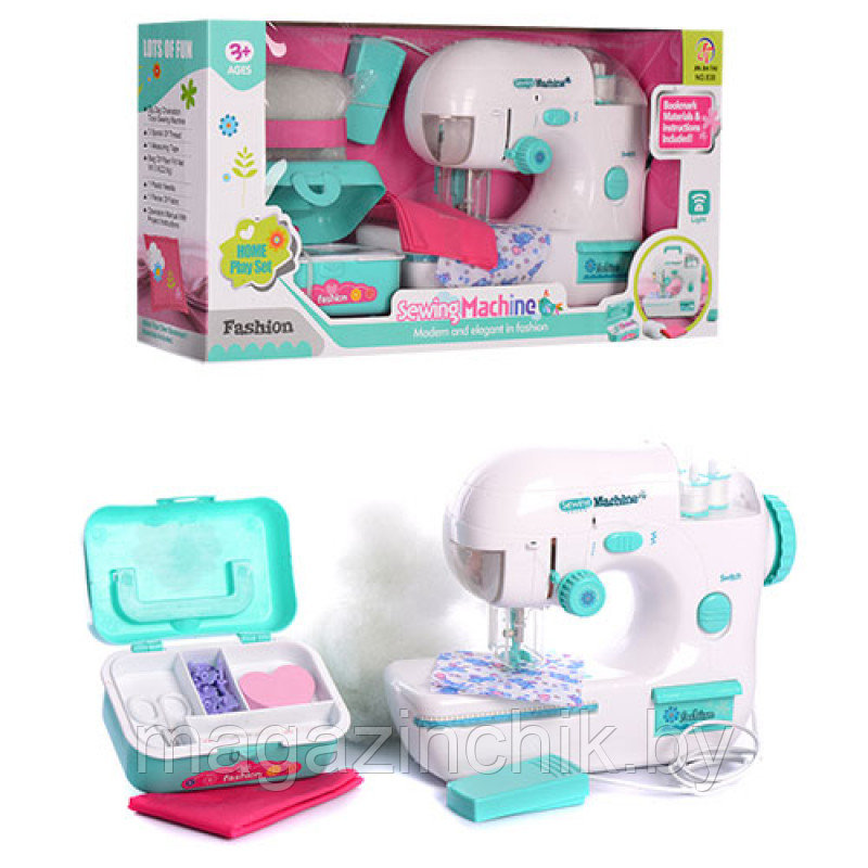 Детская игрушечная швейная машинка на батарейках со световыми и звуковыми эффектами, арт. 838 - фото 1 - id-p96577930