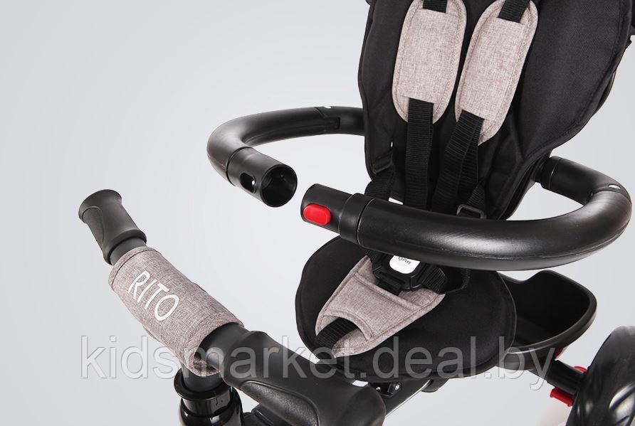 Трехколесный велосипед QPlay Rito QA6B (10"-8" надувные колеса) черный - фото 4 - id-p96590336