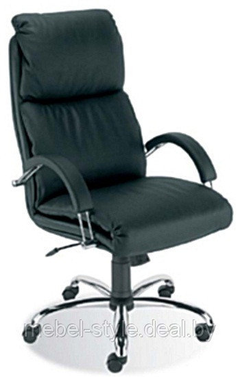 Кресло компьютерное НАДИР стиль хром для комфортной работы, стул NADIR Chrome в натуральной коже SPLIT - фото 4 - id-p96628799