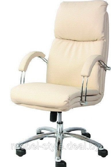 Кресло компьютерное НАДИР стиль хром для комфортной работы, стул NADIR Chrome в натуральной коже SPLIT - фото 8 - id-p96628799