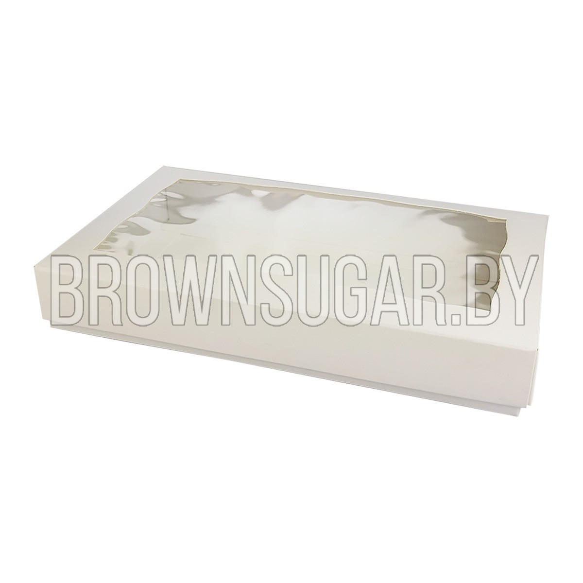 Коробка для пряников с окном Белая 6П CakeBox (Беларусь, 200х120х30 мм) - фото 1 - id-p95801972