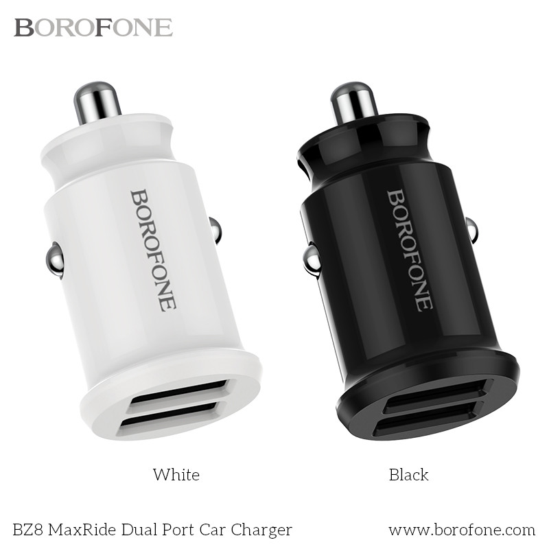 Автомобильное ЗУ BOROFONE BZ8 (USB1: 5V/2.1A, USB2: 5V/2.1A) цвет: белый