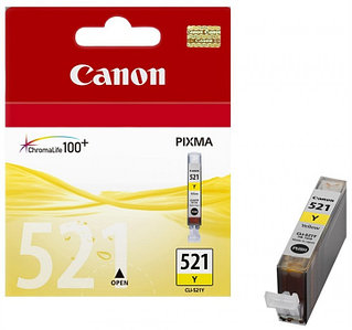 Картридж CLI-521Y/ 2936B004 (для Canon PIXMA MP540/ MP550/ MP560/ MP630/ MX860/ MP980/ iP3600/ iP4700) жёлтый