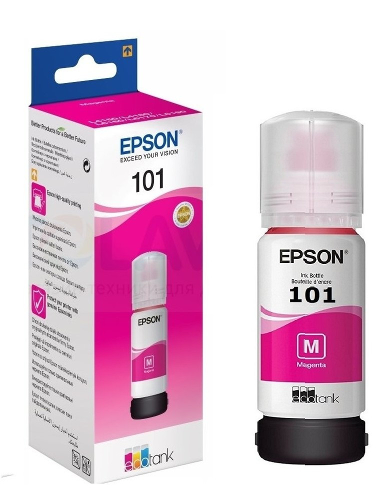 Чернила 101/ C13T03V34A (для Epson L4150/ L4160/ L6160/ L6170/ L6190) пурпурные, 70 мл