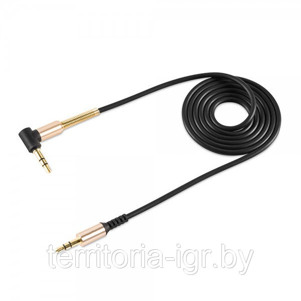 Акустический кабель UPA02 AUX Spring Audio Cable 3.5mm 1м. черный Hoco
