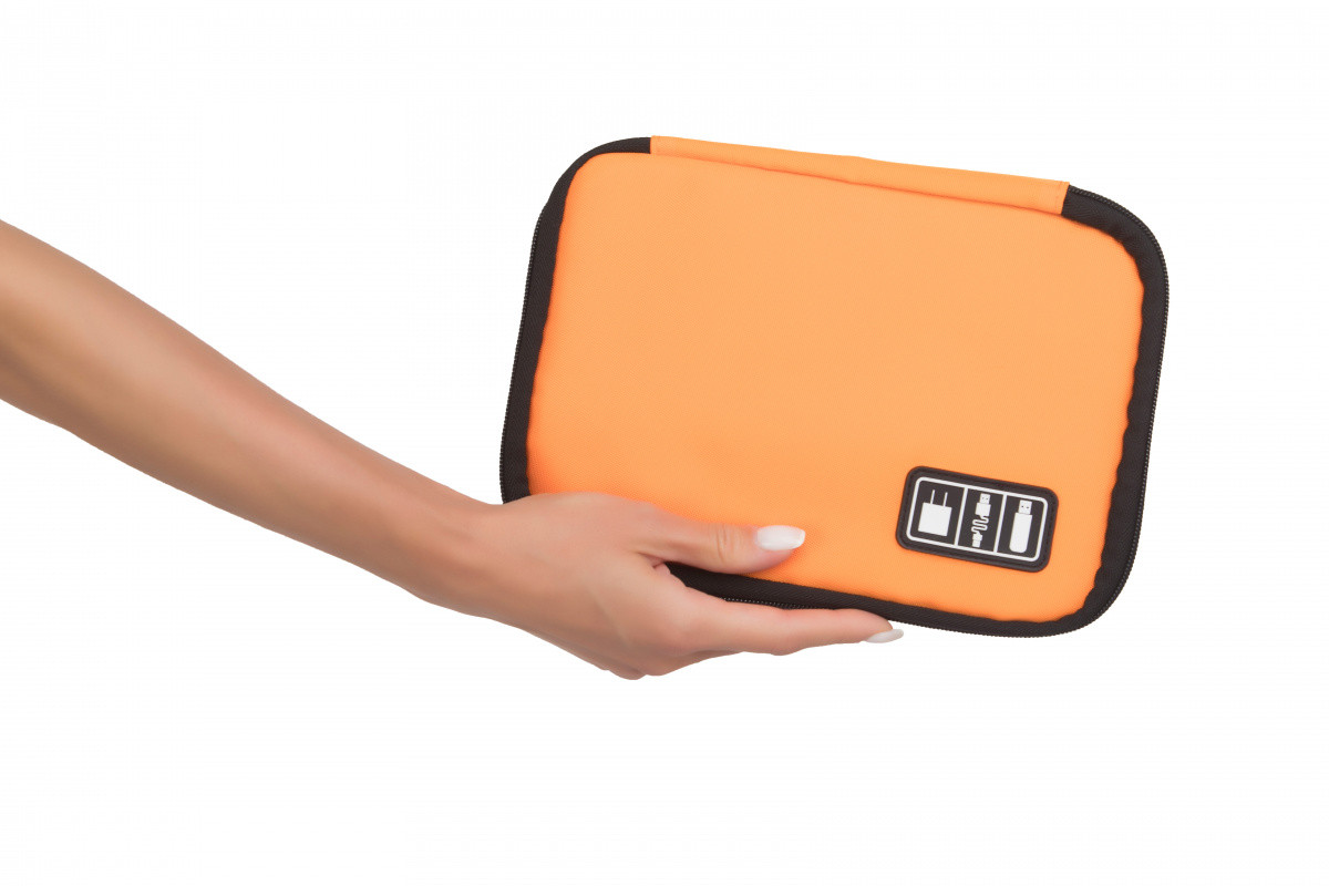 Органайзер для зарядных устройств USB-флешек и других аксессуаров оранжевый - фото 3 - id-p96705803