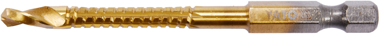 Сверло-шарошка по металлу 5.0мм HSS-TiN с хвостовиком HEX YT-44822