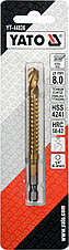 Сверло-шарошка по металлу 8.0мм HSS-TiN с хвостовиком HEX YT-44826, фото 2