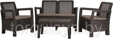 Набор мебели (диван, 2 кресла, столик) Tarifa lounge set, коричневый - фото 1 - id-p96761532