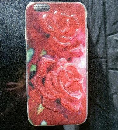 Чехол для iPhone 6/ 6s накладка "3D Rose - 2", силикон, фото 2