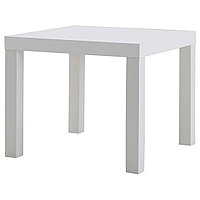 ЛАКК Придиванный столик, белый, 55x55 см, фото 1