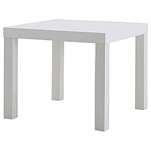 ЛАКК Придиванный столик, белый, 55x55 см