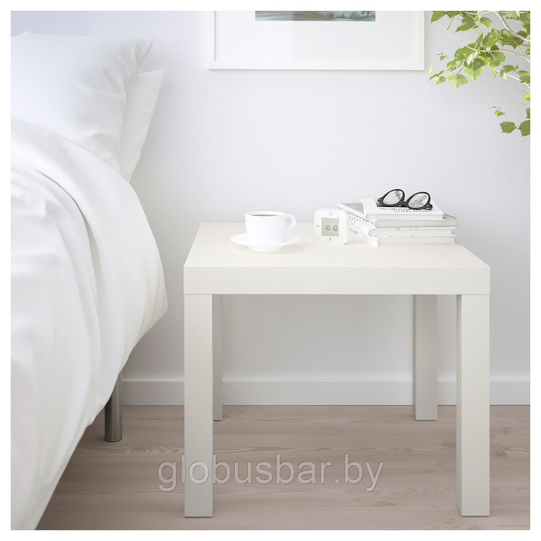 ЛАКК Придиванный столик, белый, 55x55 см - фото 3 - id-p96780335