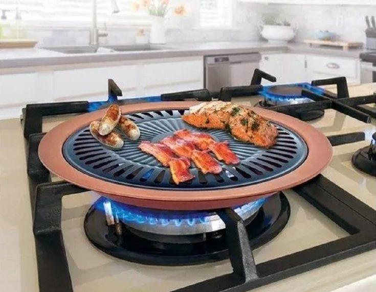 Антипригарный бездымный гриль для барбекю STOVETOP GRILL - фото 5 - id-p96799658