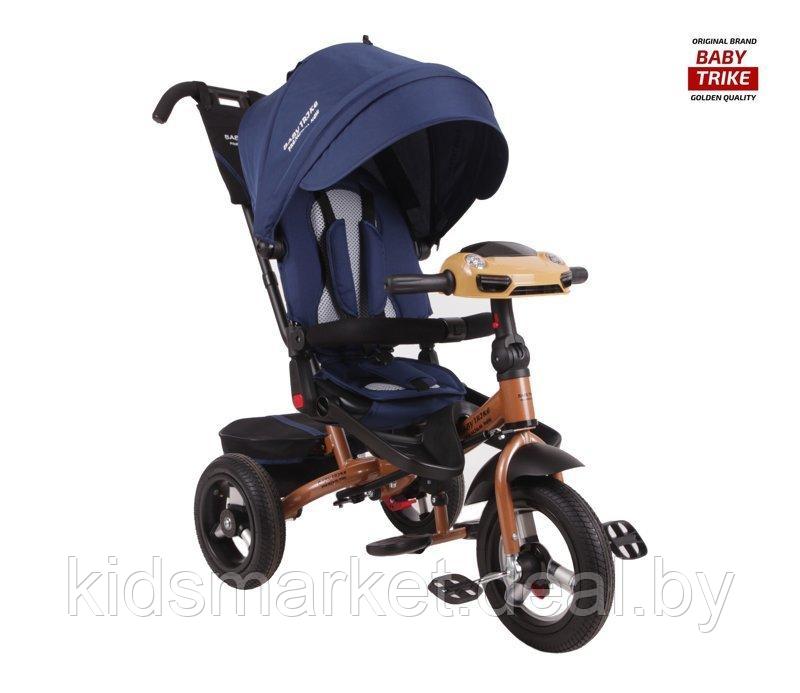 Детский велосипед трехколесный Baby Trike Premium Original с поворотным сиденьем цвет синий - фото 3 - id-p96836700