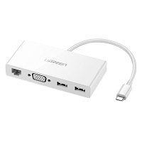 Переходник Type-C - VGA Full HD 2 x USB 3.0, Ethernet Ugreen MM135