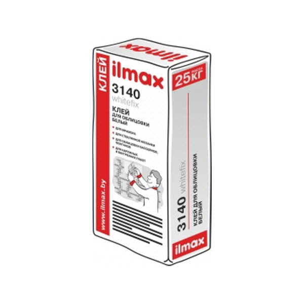 Ilmax 3140 whitefix - клей для плитки белый, 25кг.