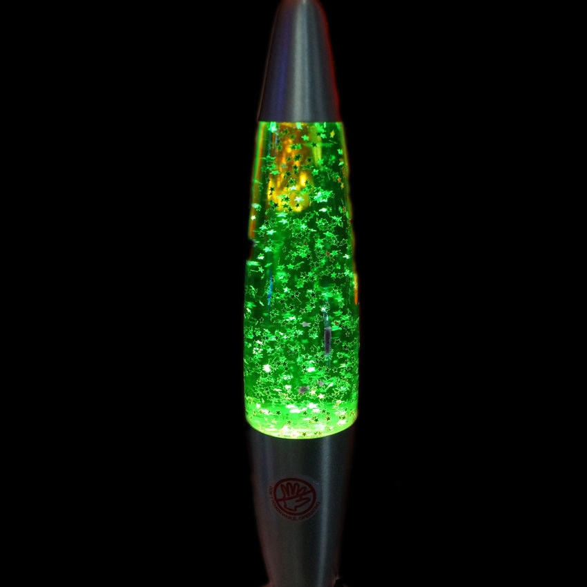 Лава лампа с блестками в сером корпусе 35 см Зеленая - фото 4 - id-p96860784