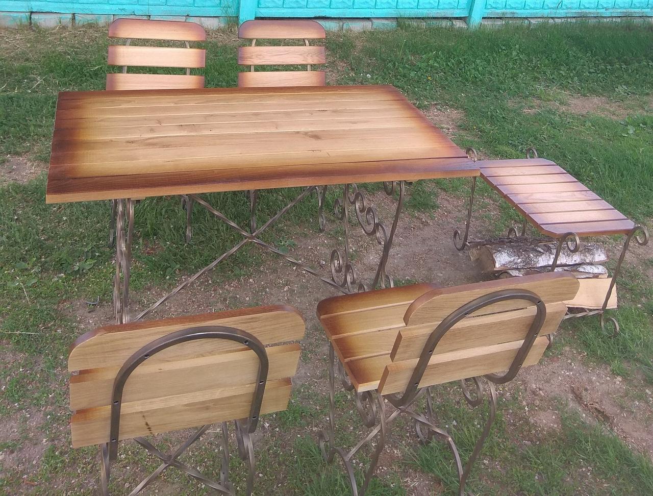Комплект мебели из массива дуба на кованом основании - Русский - фото 1 - id-p96897628