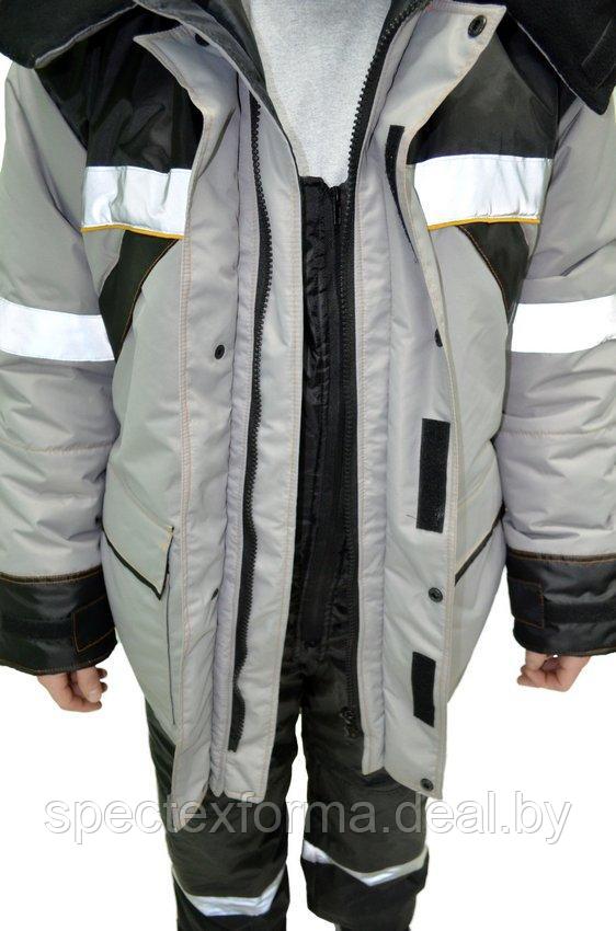 Куртка утепленная "Монблан-Люкс", серо-черная - фото 5 - id-p96929030