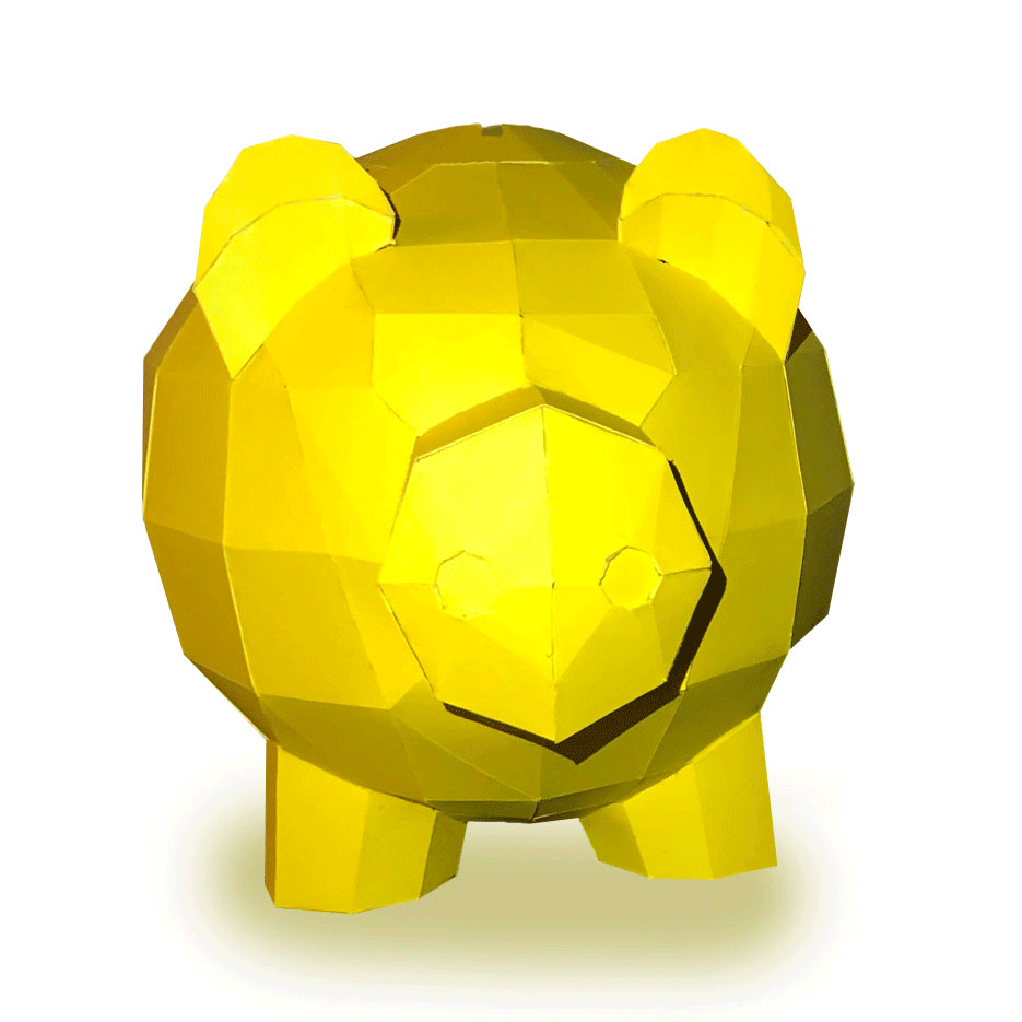 3D-конструктор KRAFTING Свинка-копилка золотая - фото 2 - id-p90768003