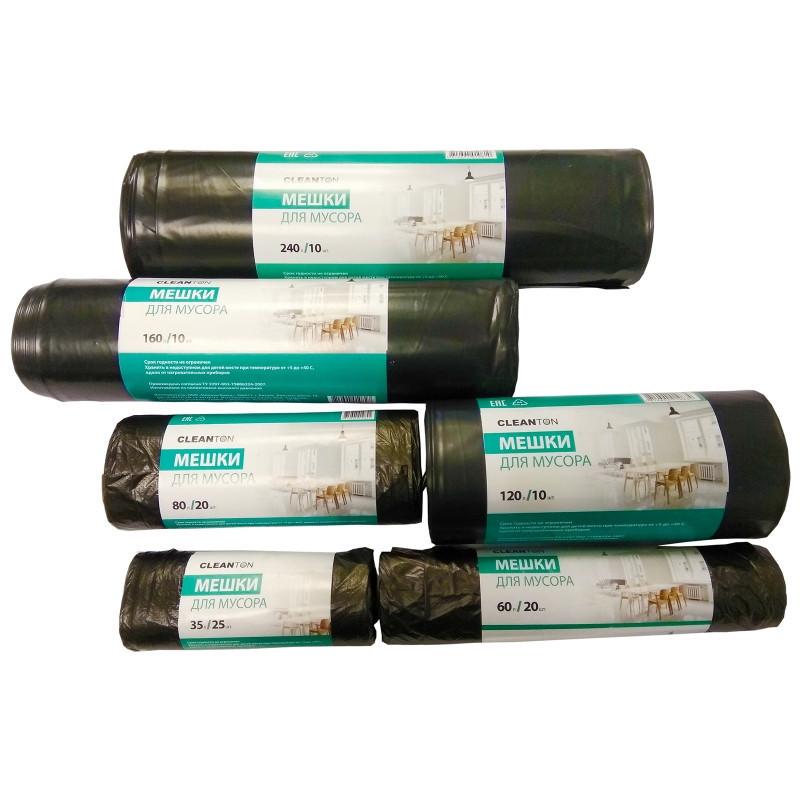Мешки для мусора Cleanton 60л. 20шт/рулон