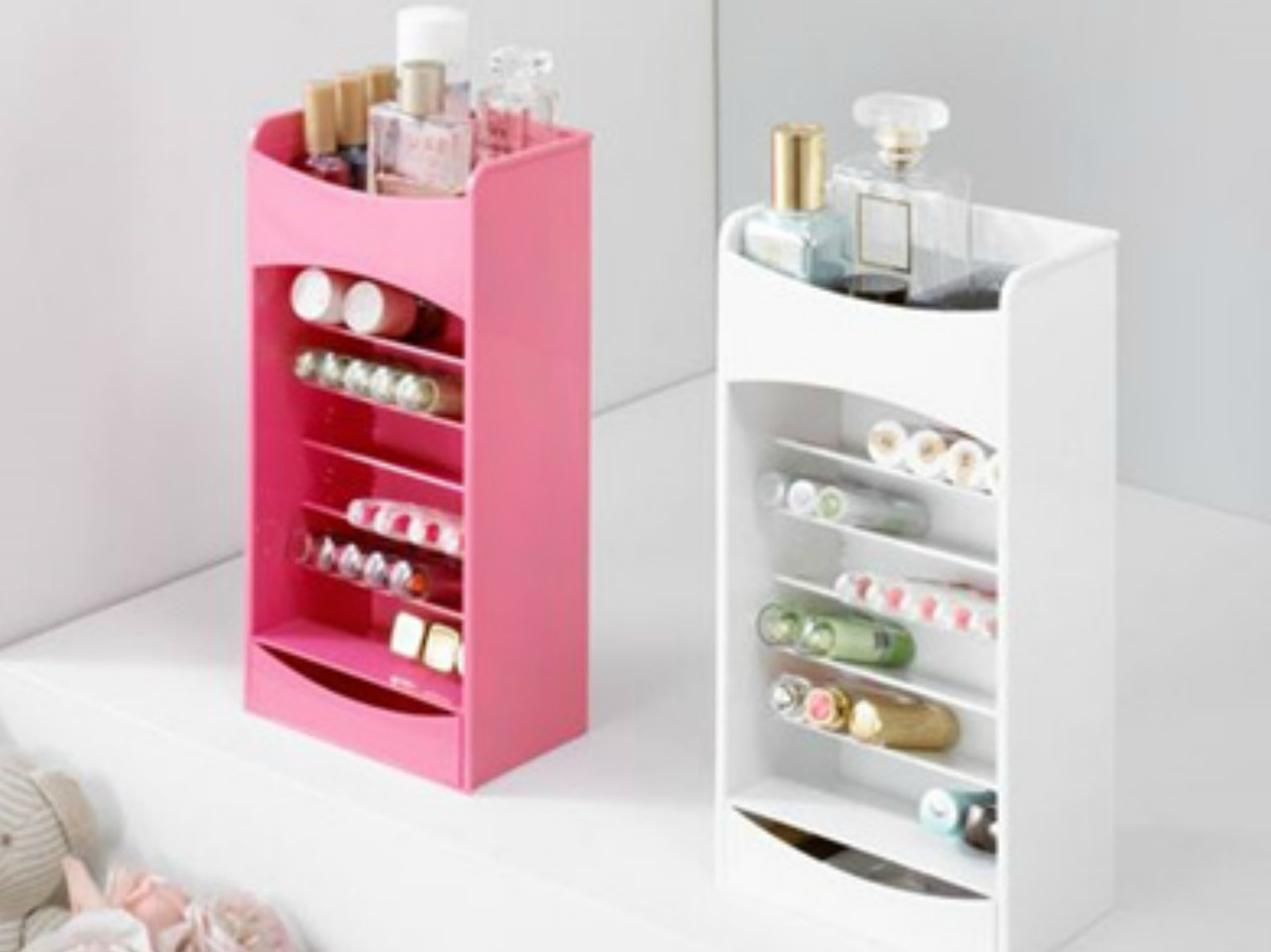 Органайзер для хранения косметики и лаков Cosmake Lipstick & Nail Polish Organizer Розовый - фото 3 - id-p96982975