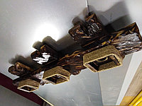 Люстра рустикальная из массива сосны "Кладезь №2" на 3 лампы