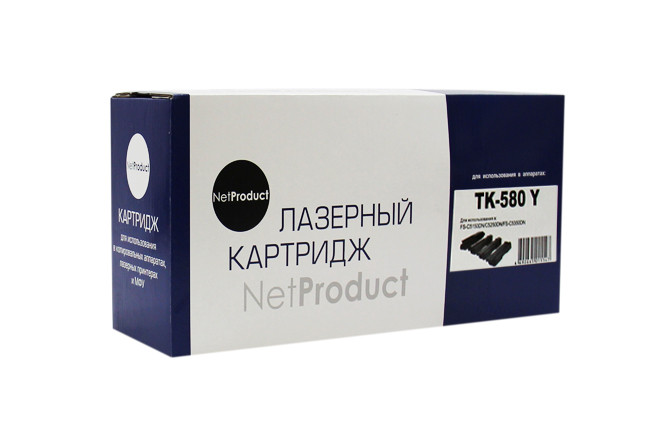 Картридж TK-580Y (для Kyocera FS-C5150/ ECOSYS P6021) NetProduct, жёлтый - фото 1 - id-p47414146