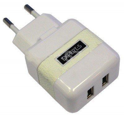 Зарядное устройство сетевое USB, Experts TCU-22, 2 USB, 2A, белый, фото 2