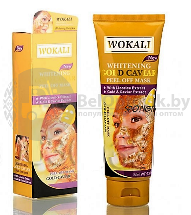 Золотая маска для лица против акне Wokali Whitening Gold Caviar Peel Off Mask, 130ml - фото 2 - id-p97132342